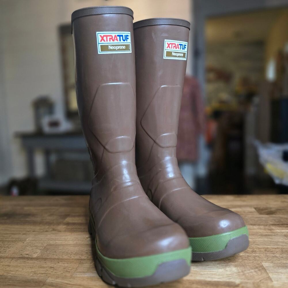 Xtratuf Legacy 12” Neoprene Rubber Boots Brown Waterproof Men’s Size 14